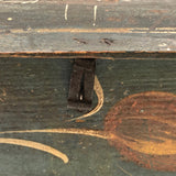 Early 19th C. Tulip Painted Minature Blanket Chest (Loss along Front Edge)
