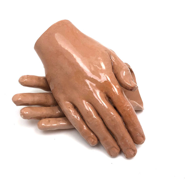 Hands at Rest, Vintage Clay Sculpture