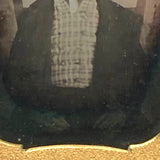 Daguerreotype of Child in Plaid Vest with Strange Hands in Fine Thermoplastic Case