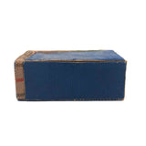 Lovely and Smart Antique Silk Covered Color-blocked Folk Art Sewing Box