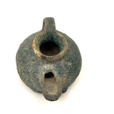 Ancient Persian Seljuk Blue/Turquoise Glazed Terracotta Oil Lamp, c. 10th to 12th Century AD