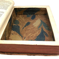 Roman History Vol. III, 1752, Huge French Secret Compartment Book Box with Gorgeous Marbled Endpapers