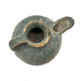 Ancient Persian Seljuk Blue/Turquoise Glazed Terracotta Oil Lamp, c. 10th to 12th Century AD