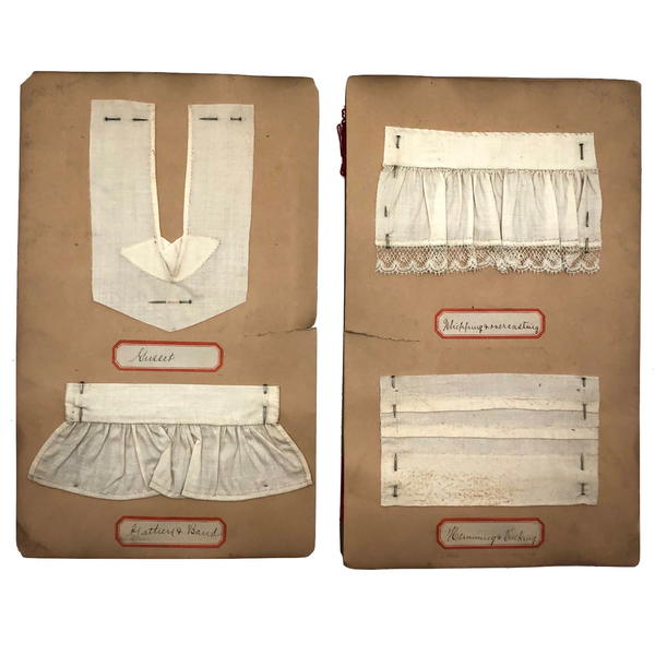 Charming Antique Six Page Sewing Skills Sampler
