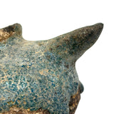 Ancient Persian Seljuk Blue/Turquoise Glazed Terracotta Oil Lamp, c. 10th to 12th Century AD