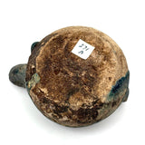 Ancient Persian Seljuk Blue/Turquoise Glazed Terracotta Oil Lamp, c. 10th to 12th Century AD