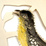Two Birds, Four Birds, Earlier 20th Century Paper Cut with Watercolor and Ink