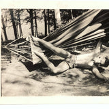 Fallen, Young Man in Shorts with Hammock Vintage Snapshot