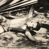 Fallen, Young Man in Shorts with Hammock Vintage Snapshot