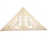 Two Birds, Four Birds, Earlier 20th Century Paper Cut with Watercolor and Ink