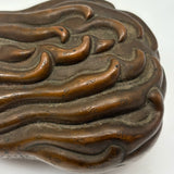 Striking Antique Chinese Bronze Buddha's Hand (Citron) Box with Blue Enamel Interior