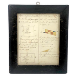Double Sided 19th C. Mensuration Notebook Page with Watercolor Diagrams in Period Frame
