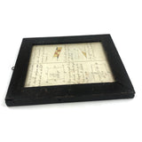 Double Sided 19th C. Mensuration Notebook Page with Watercolor Diagrams in Period Frame