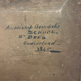 St. Bees School, Cumberland, England, Ultra Atmospheric and Evocatively Aged 1845 Oil on Wood Painting