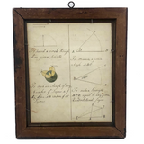 Double Sided 19th C. Mensuration Notebook Page with Watercolor Diagrams in Period Frame