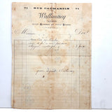French Tailor's Receipt, 1900, With Scattered Portrait Doodles