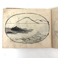 Taisho Period Japanese Manuscript with 58 Sumi Ink Landscapes