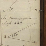 Double Sided 19th C. Mensuration Notebook Page with Watercolor Diagrams in Period Frame