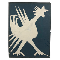 Excellent Paper Cut Rooster Mounted to Construction Paper