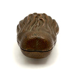 Striking Antique Chinese Bronze Buddha's Hand (Citron) Box with Blue Enamel Interior