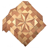 Antique German Wooden Parquetry Blocks in Original Box, Double Layer (Near Full)