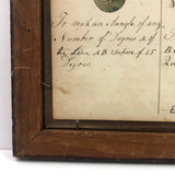 Double Sided 19th C. Mensuration Notebook Page with Watercolor Diagrams in Period Frame