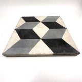 Striking Large Cement Tile with Geometric Pattern