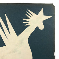 Excellent Paper Cut Rooster Mounted to Construction Paper