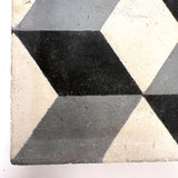Striking Large Cement Tile with Geometric Pattern