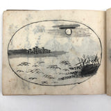 Taisho Period Japanese Manuscript with 58 Sumi Ink Landscapes