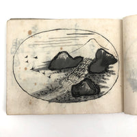 Taisho Period Japanese Manuscript with 58 Sumi Ink Landscapes