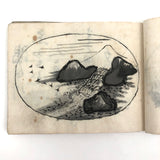 Taisho Period Japanese Manuscript with 58 Sumi Ink Landscapes