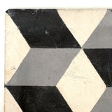 Striking Large Cement Tile with Geometric Pattern