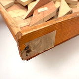 Antique German Wooden Parquetry Blocks in Original Box, Double Layer (Near Full)