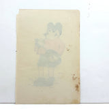Mickey Mouse in Plaid Shorts with Banjo-- c. 1940s-50s Ink, Graphite and Crayon Drawing (Copy)