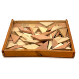 Antique German Wooden Parquetry Blocks in Original Box, Double Layer (Near Full)