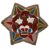 Two Birds on a Basket, Beautiful Antique Iroquois Beadwork Star