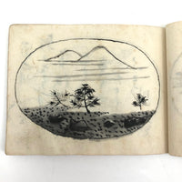 Taisho Period Japanese Manuscript with 58 Sumi Ink Landscapes