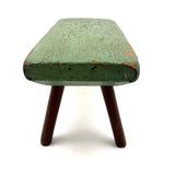 Sweet Antique Primitive Cricket Stool in Best Green Paint