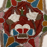 Two Birds on a Basket, Beautiful Antique Iroquois Beadwork Star