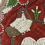Two Birds on a Basket, Beautiful Antique Iroquois Beadwork Star