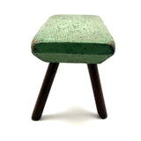 Sweet Antique Primitive Cricket Stool in Best Green Paint