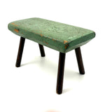 Sweet Antique Primitive Cricket Stool in Best Green Paint