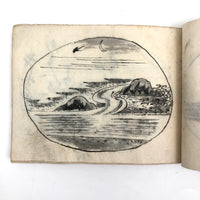Taisho Period Japanese Manuscript with 58 Sumi Ink Landscapes