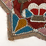 Two Birds on a Basket, Beautiful Antique Iroquois Beadwork Star