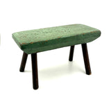 Sweet Antique Primitive Cricket Stool in Best Green Paint