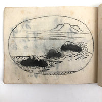 Taisho Period Japanese Manuscript with 58 Sumi Ink Landscapes