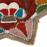 Two Birds on a Basket, Beautiful Antique Iroquois Beadwork Star