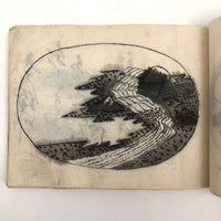 Taisho Period Japanese Manuscript with 58 Sumi Ink Landscapes