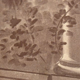 Unusual (and Very Painterly) Hybrid: 19th Century Albumen Cabinet Card Photo of Dog with Painted Backdrop